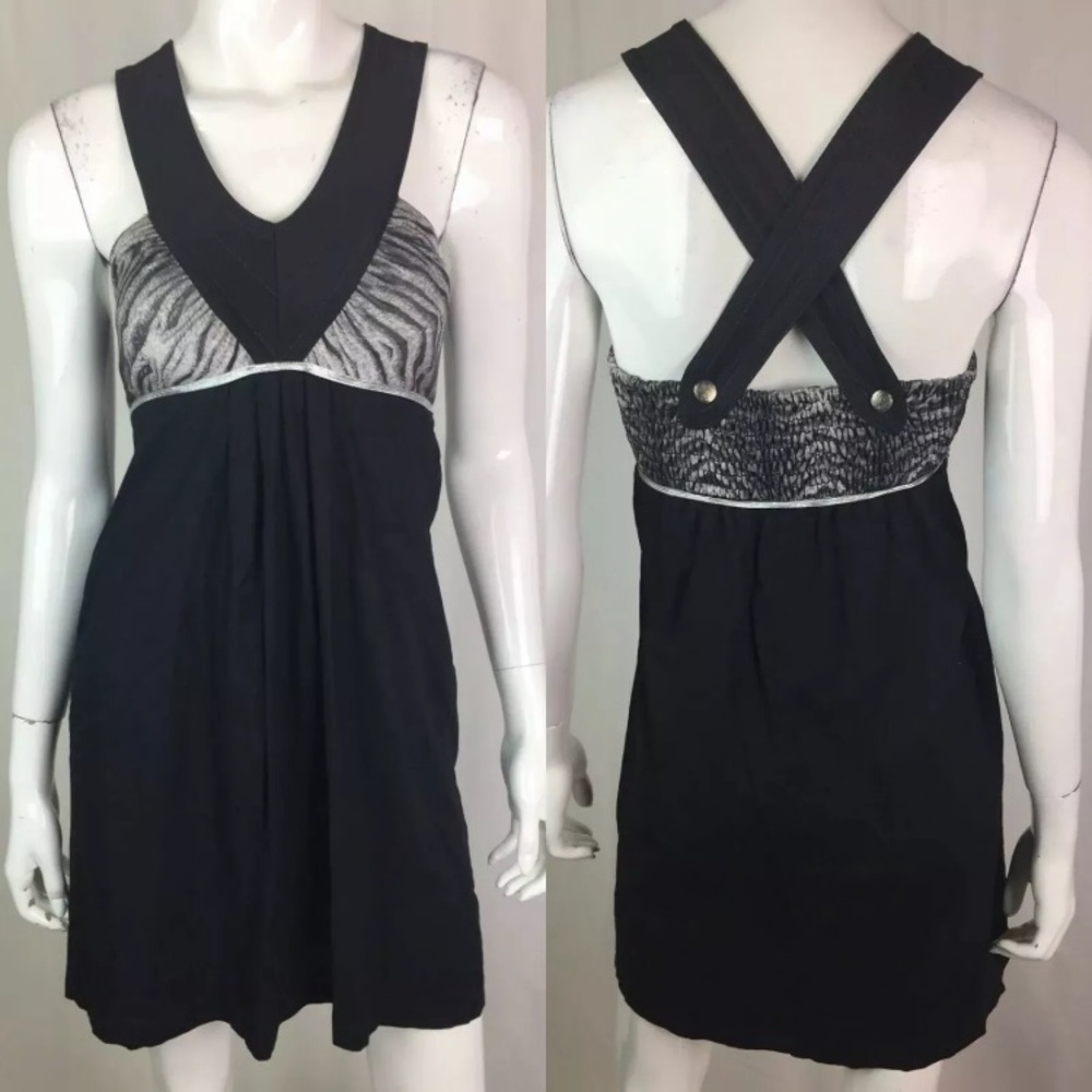 Roberta Oaks Animal Print Empire Waist Mini Dress